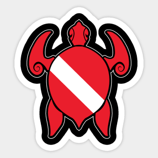 Turtle Scuba Dive Flag Sticker